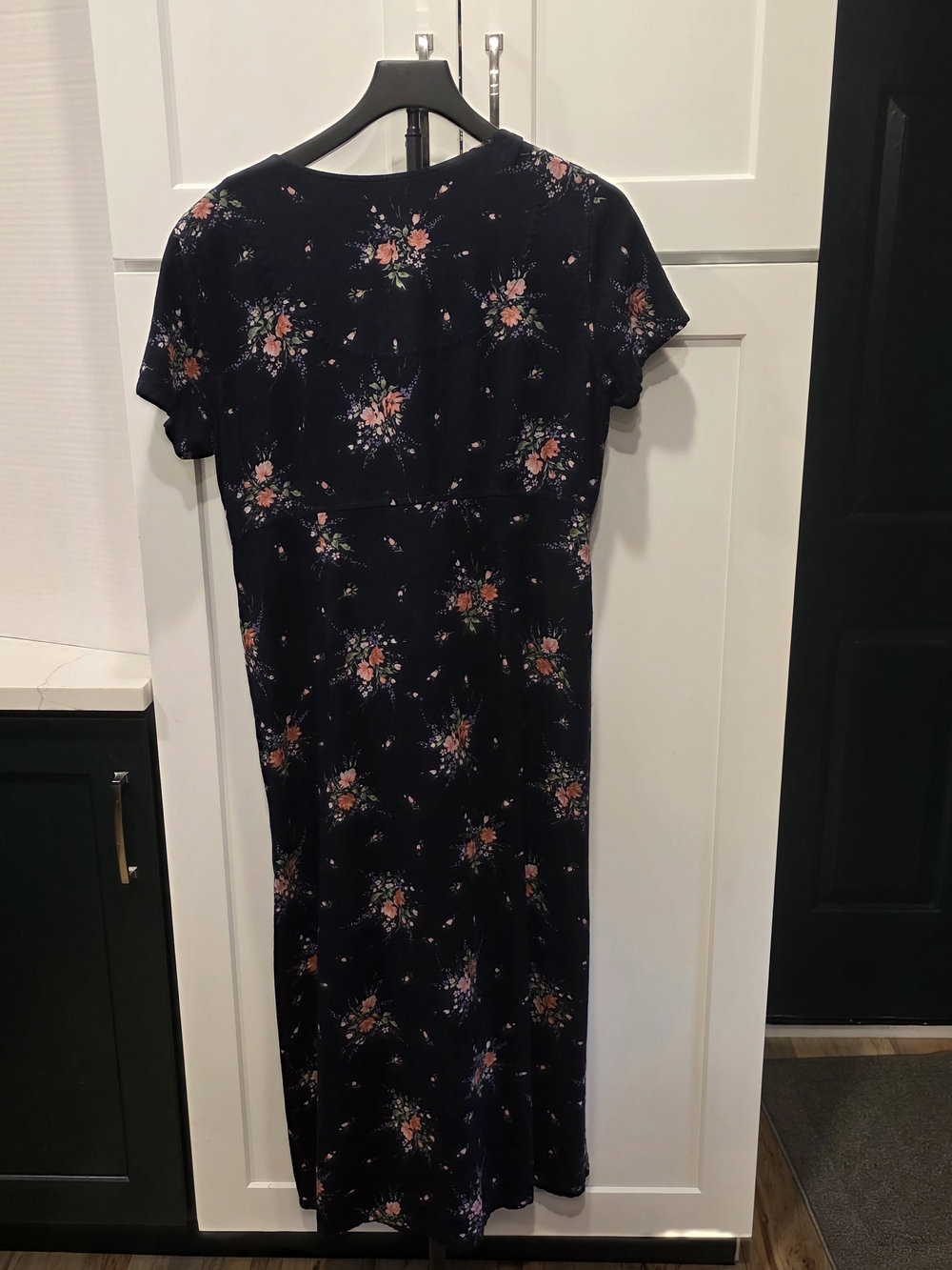 Liz Claiborne Navy Floral Maxi Dress with Button Front - Picture 7 of 10